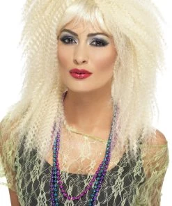 Smiffy's Womens Crimped 80's Blonde Trademark Big Hair Wig