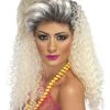 Smiffy's Bottle Blonde 80's Crimped Quiff Mullet Wig