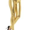 Smiffy's Disco 80s Gold Metallic Leggings Womens