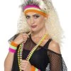 Smiffy's Sweatbands 80's Fluoro Headband Set