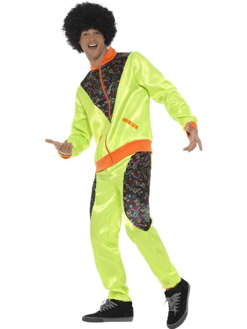 Smiffy's Retro 80s Fluoro Mens Breakdance Tracksuit Costume 3 Smiffy's Retro 80s Fluoro Mens Breakdance Tracksuit Costume