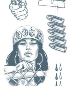 Tinsley Transfers Womens Prison Fake Temporary Tattoos 18 Pice Costume Kit