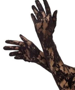 Carnival Products Opera Burlesque Black Lace Length Gloves