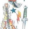 Tinsley Transfers Rock Star Fake Tattoos 80s Costume Kit Makeup