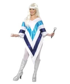 Smiffy's Womens Abba Super Trooper 70s Poncho Costume Party Fancy Dress Up
