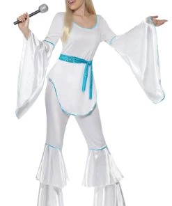 Smiffy's Abba 70s Super Trooper Flares Pant Suit Fancy Dress Costume