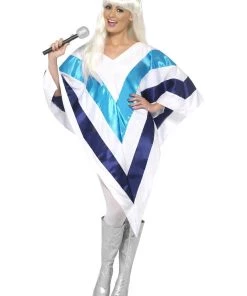 Smiffy's Womens Abba Super Trooper 70s Poncho Costume Party Fancy Dress Up