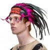 Interalia Womens Indian Native American Headdress With Red And Black Feathers