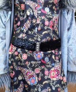 Carnival Products Disco 70s, 80s Belt Black Elastic Sequined Womens