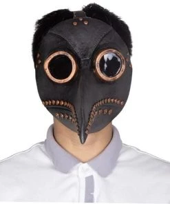Carnival Products Black And Bronze Plague Doctor Latex Mask Buy Costumes