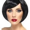 Smiffy's Trixie Bob Short Black Straight Wig Womens Costume Fancy Dress Cosplay Hair
