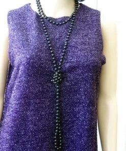 Carnival Products Womens Gatsby Flapper Long Necklace Beads 1920's Black Costume Pearls