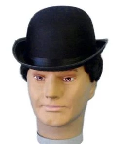 Carnival Products Mens Bowler Black Satin Costume Hat Deluxe Fancy Dress Quality