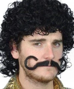 Carnival Products Mens Strongman Black Stick-on Costume Moustache Macho