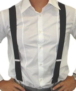 Carnival Products Black Unisex Men Women Braces Adult Suspenders Womens