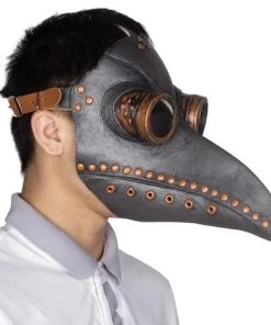 Carnival Products Black And Bronze Plague Doctor Latex Mask Buy Costumes