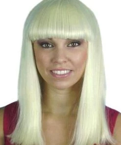 Carnival Products Disco Shoulder Length Blonde 70's Female Costume Wig With Fringe