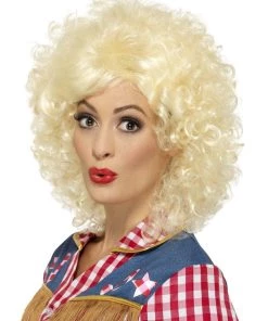Smiffy's Doll Blonde Country And Western Rodeo Curly Wig Womens