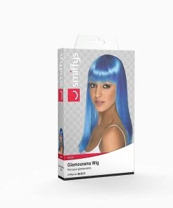 Smiffys Blue Wig Glamour