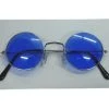 Carnival Products Hippie Blue Round Glasses Rock Star Costume Sunglasses Womens