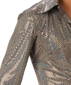 Rubie's Boogie Man Silver Sequin Disco Shirt