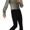 Rubie's Boogie Man Silver Sequin Disco Shirt