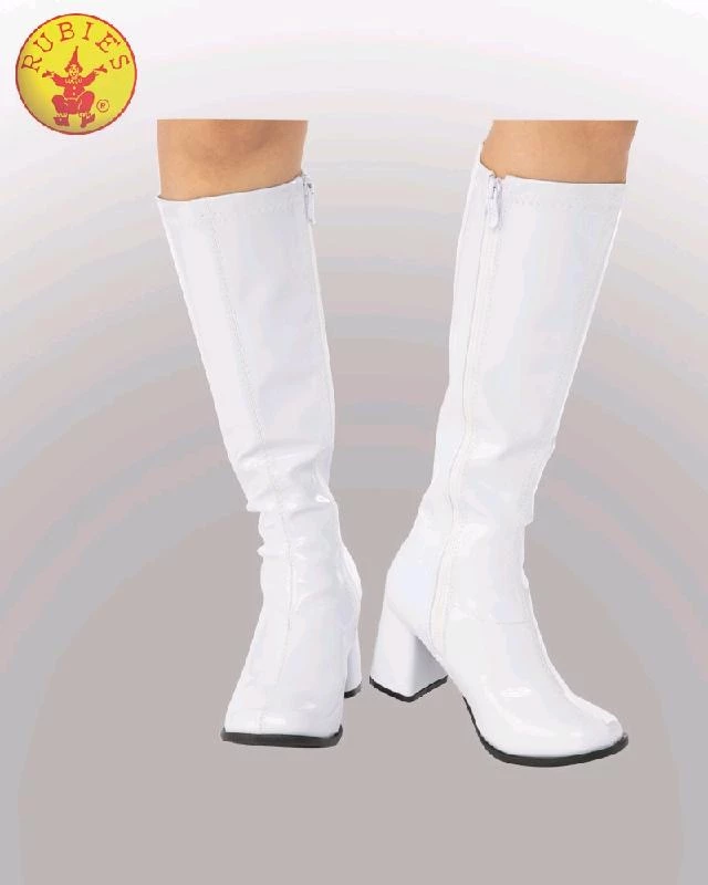 Rubie's Go Go Boots White 60s 70s Women's Boots Womens 4 Rubie's Go Go Boots White 60s 70s Women's Boots Womens