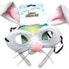Sweidas Bunny White Rabbit Animal Headband And Mask Dress Up Set Kids
