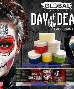 Global Colours Day Of The Dead Face Paint Set Buy Costumes