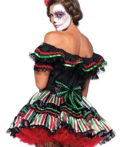 Leg Avenue Womens Day Of The Dead Doll Mexican Sugar Skull Halloween Costume