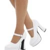 Smiffys Disco 70's Ladies White Platform Shoes