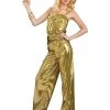 Rubie's Womens Disco Diva 70s Solid Gold Women's Jumpsuit3