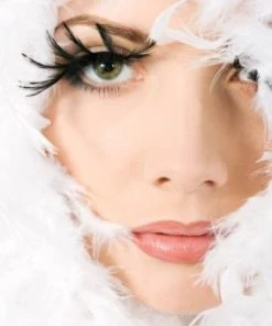 Carnival Products Feathers False Long Black Eyelashes Womens