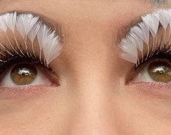 Carnival Products Feather White False Eyelashes