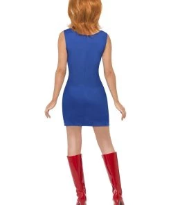 Smiffy's Womens Ginger Spice Power Union Jack 90s Women Spicegirls Girl Band Costume
