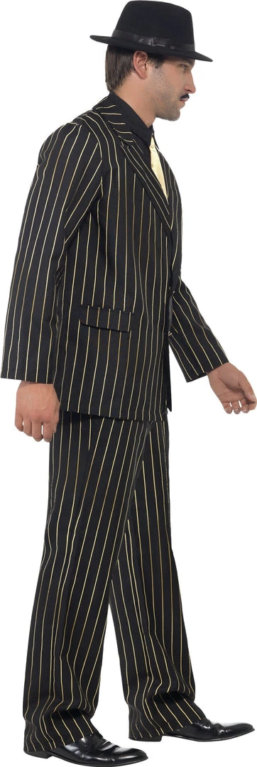 Smiffy's Pin Striped Gold 1920's Gatsby Gangster Mens 20s Costume 5 Smiffy's Pin Striped Gold 1920's Gatsby Gangster Mens 20s Costume