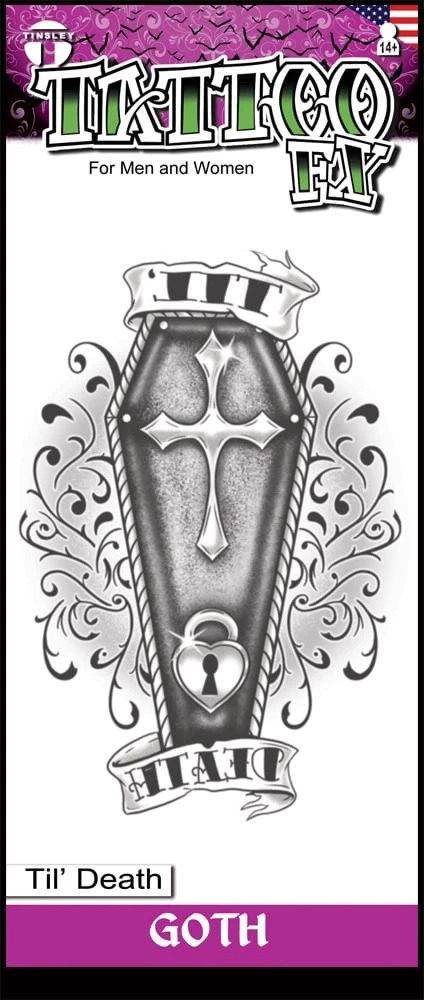 Tinsley Transfers Womens Gothic Til Death Temporary Tattoo 4 Tinsley Transfers Womens Gothic Til Death Temporary Tattoo