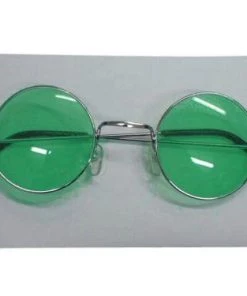 Carnival Products Womens Hippie Green Round Glasses Rock Star Costume Sunglasses