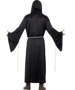 Smiffy's Mens Grim Reaper Black Hooded Halloween Robe