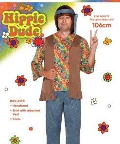 Tomfoolery Mens Hippie Dude 60's Costume For Men