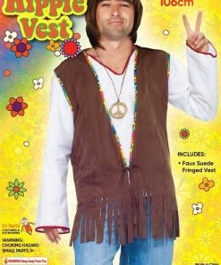 Tomfoolery Mens Fringed Hippie Vest For Men