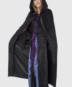 Carnival Products Womens Medieval Cape Hooded Reversible Satin Lined Capes For Adults