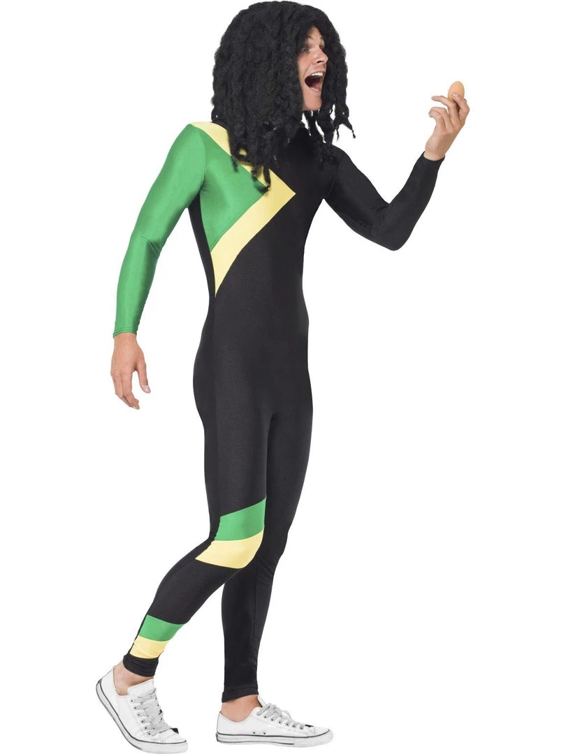 Smiffy's Jamaican Hero Winter Bobsled Team Uniform Jumpsuit Costume Mens 4 Smiffy's Jamaican Hero Winter Bobsled Team Uniform Jumpsuit Costume Mens