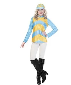 Amscan Womens Jockey Women's Costume Set Blue And Yellow