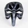 Carta Alta Long Nosed Masquerade Mask Silver & Black Coloured Male Venetian