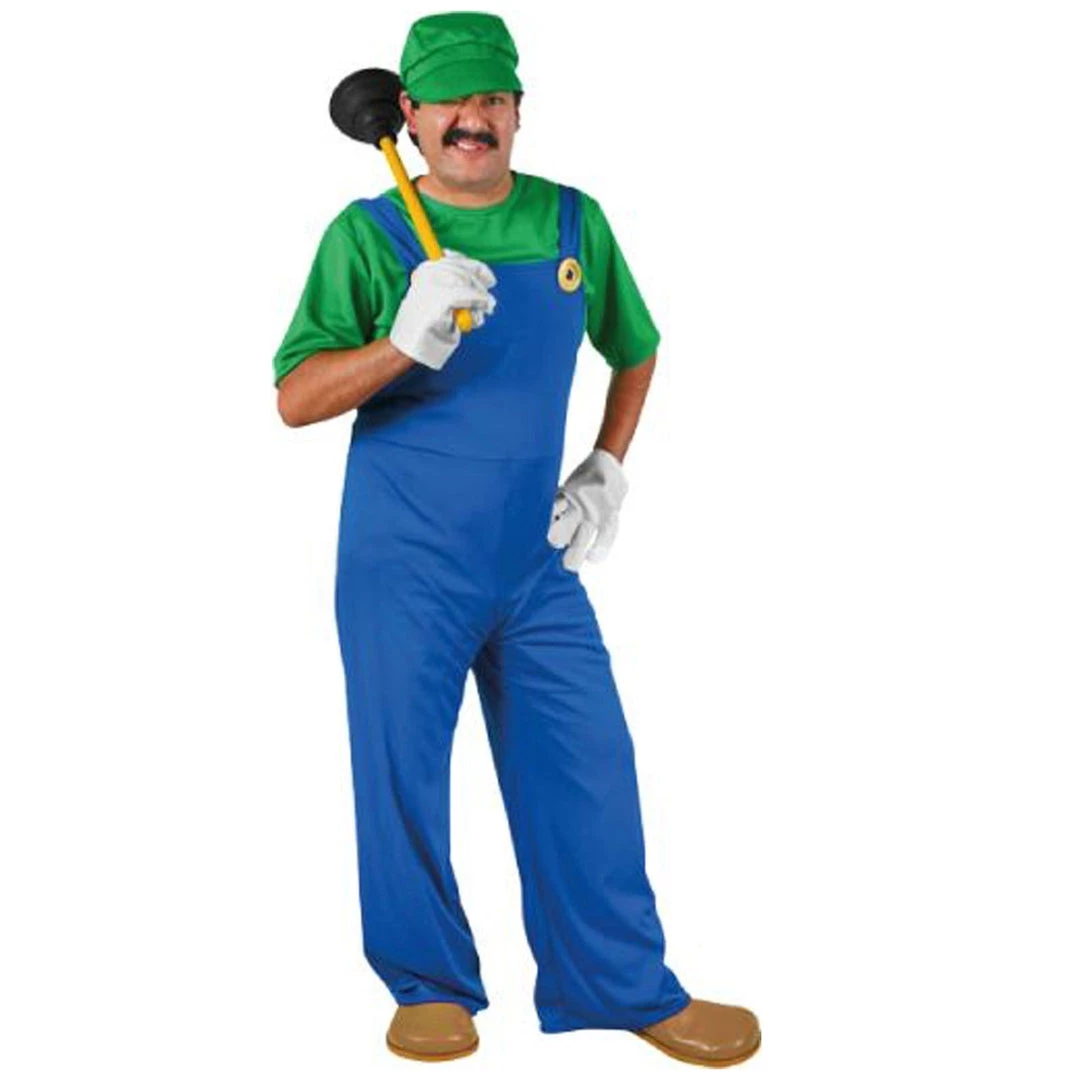 Sweidas Mens Super Plumber Adult Costume L. 1980s Video Game Fancy Dress 3 Sweidas Mens Super Plumber Adult Costume L. 1980s Video Game Fancy Dress