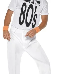 Smiffy's Made In The 80s White Pop Star Costume Mens