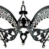 Sweidas Metal Masquerade Mask Black Butterfly Filigree