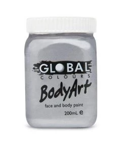 Global Colours Silver Metallic Body And Face Paint