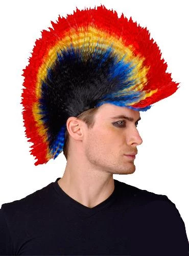 Sweidas Punk Mohawk Wig Rainbow Mens 3 Sweidas Punk Mohawk Wig Rainbow Mens